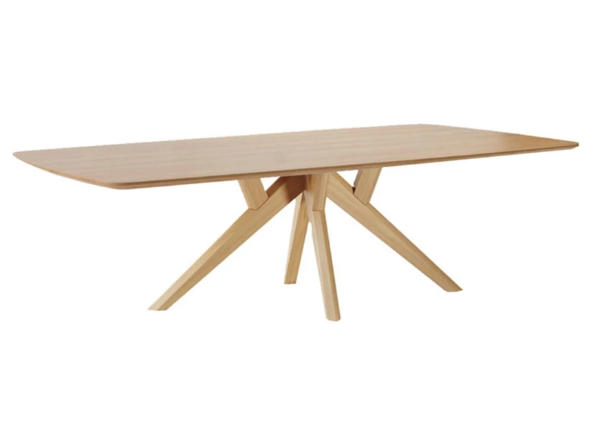 Eettafel Salsa bootvorm massief hout eik naturel op maat Diadesi
