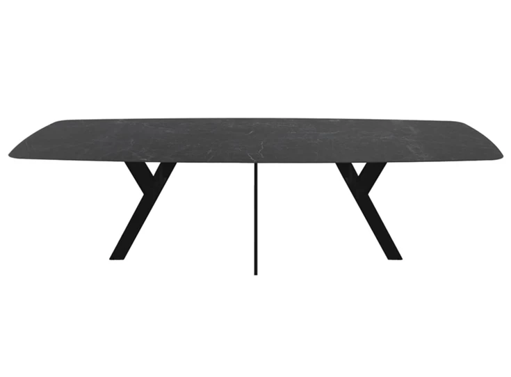 Eettafel Twist bootvorm keramiek donkergrijs zwart op maat Diadesi