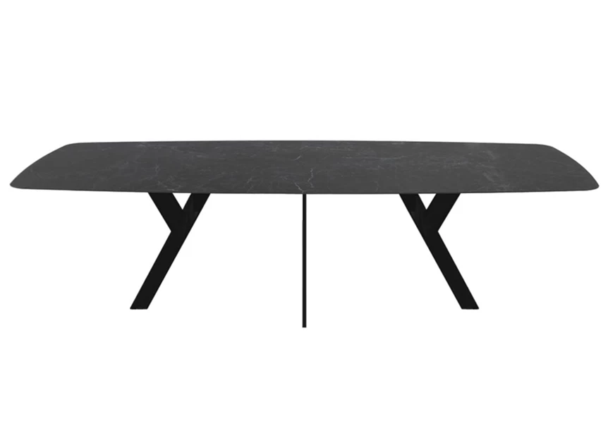 Eettafel Twist bootvorm keramiek donkergrijs zwart op maat Diadesi