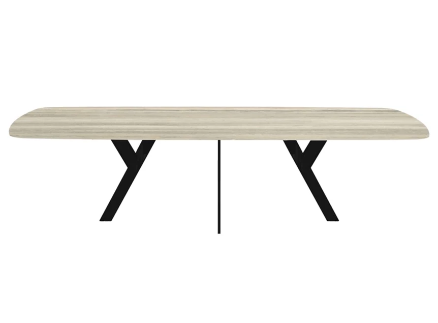 Eettafel Twist bootvorm keramiek travertijn marmerlook op maat Diadesi