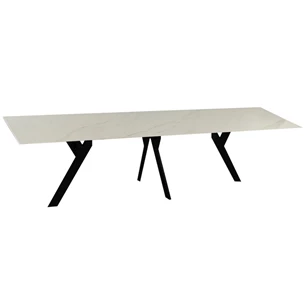 Eettafel Twist rechthoekig keramiek calacatta wit marmerlook op maat Diadesi