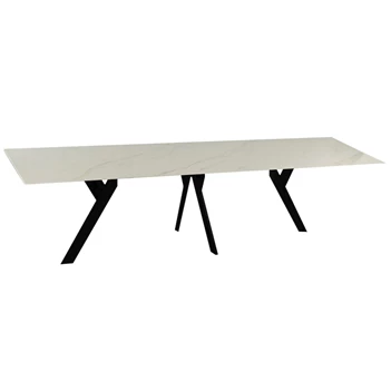 Eettafel Twist rechthoekig keramiek calacatta wit marmerlook op maat Diadesi