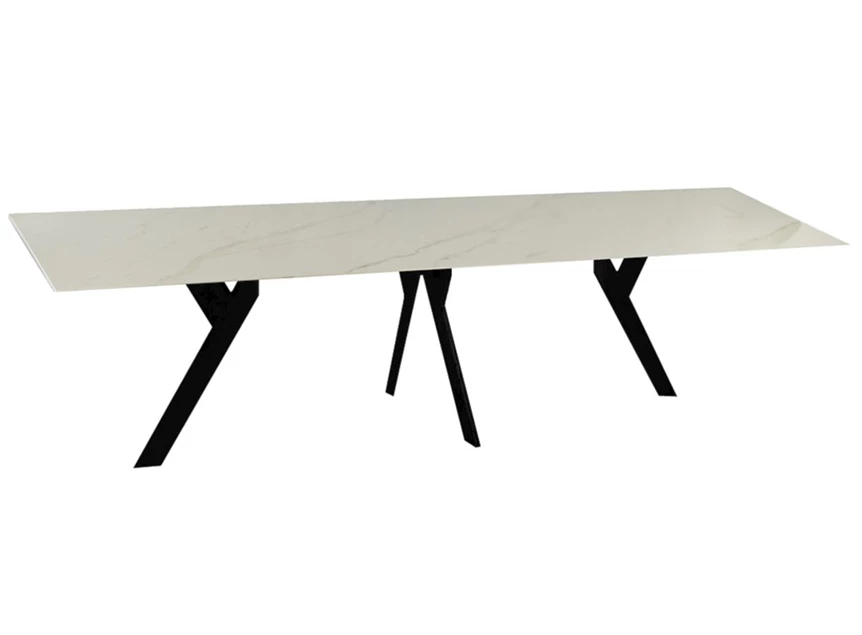 Eettafel Twist rechthoekig keramiek calacatta wit marmerlook op maat Diadesi