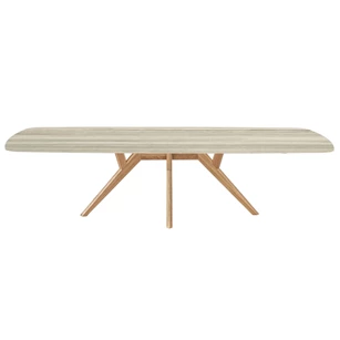 Eettafel Salsa bootvorm keramiek travertijn marmerlook op maat Diadesi