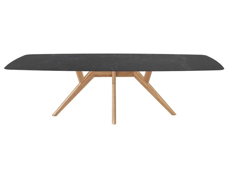 Eettafel Salsa bootvorm keramiek zwart antraciet op maat Diadesi