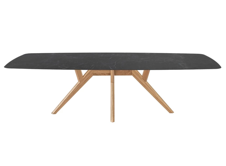 Eettafel Salsa bootvorm keramiek zwart antraciet op maat Diadesi