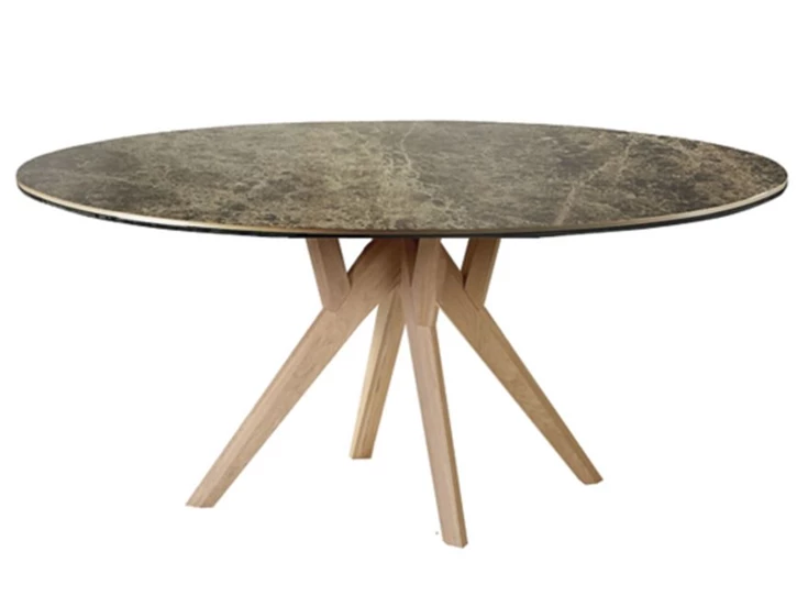 Eettafel Salsa rond keramiek emperador marmerlook op maat Diadesi