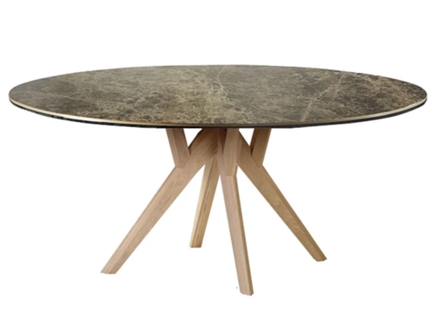 Eettafel Salsa rond keramiek emperador marmerlook op maat Diadesi