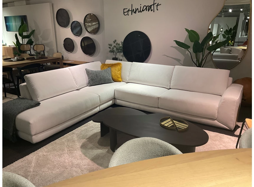 Hoeksalon Kartun X194 stof wit Natuzzi Editions