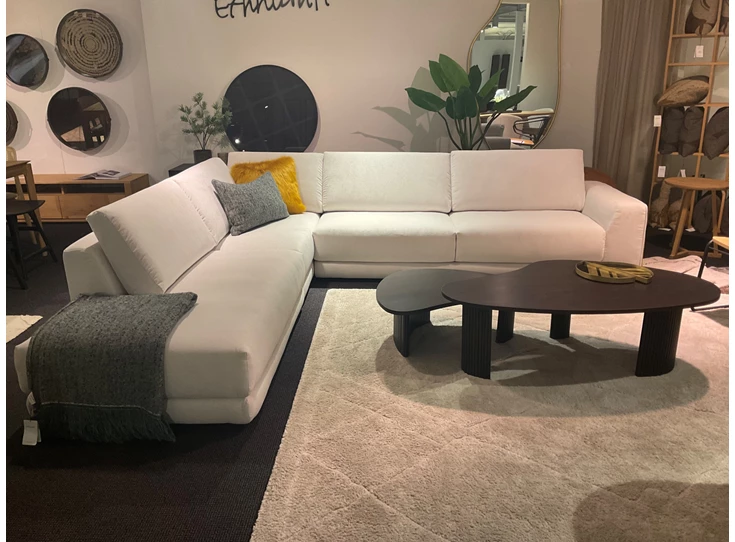 Front Hoeksalon Kartun X194 stof wit Natuzzi Editions