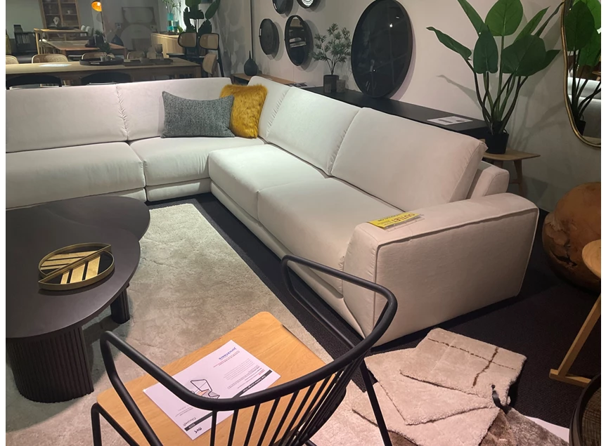 Zijkant Hoeksalon Kartun X194 stof wit Natuzzi Editions