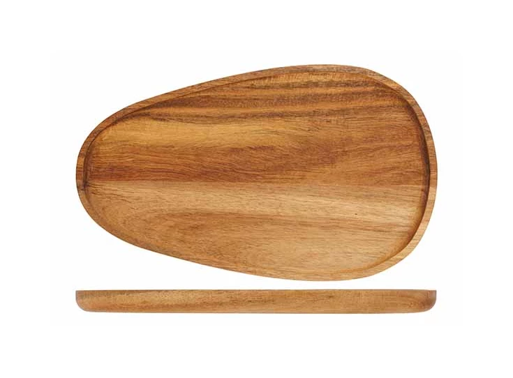 Presentatiebord ovaal - 25x15cm acacia voor aanzicht