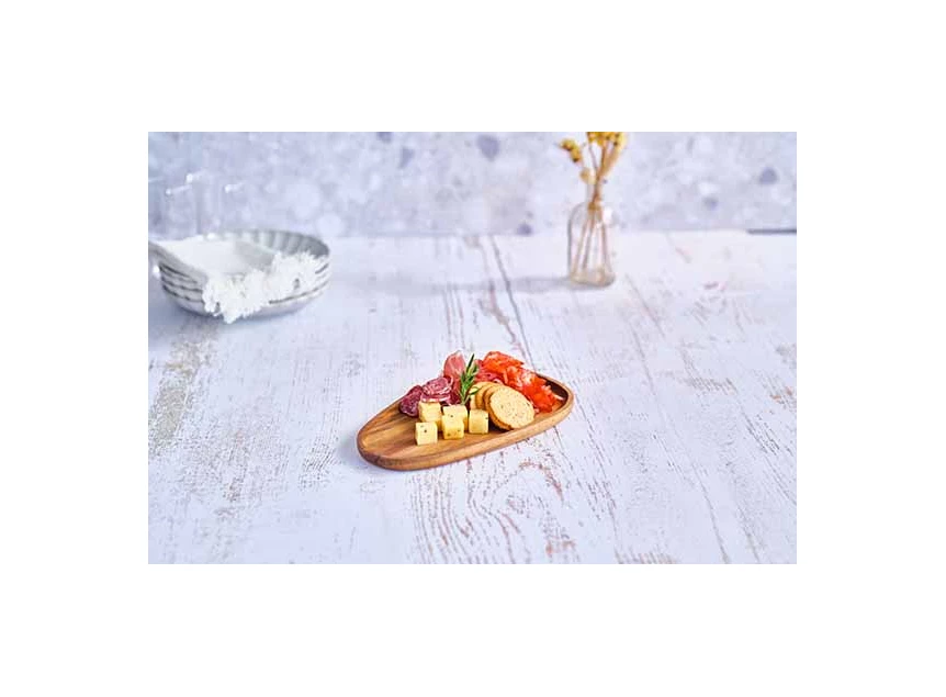 Presentatiebord ovaal - 25x15cm acacia gevuld