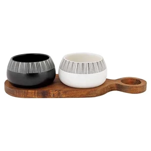 Etosha aperoset-serveerplank + 2x bowl