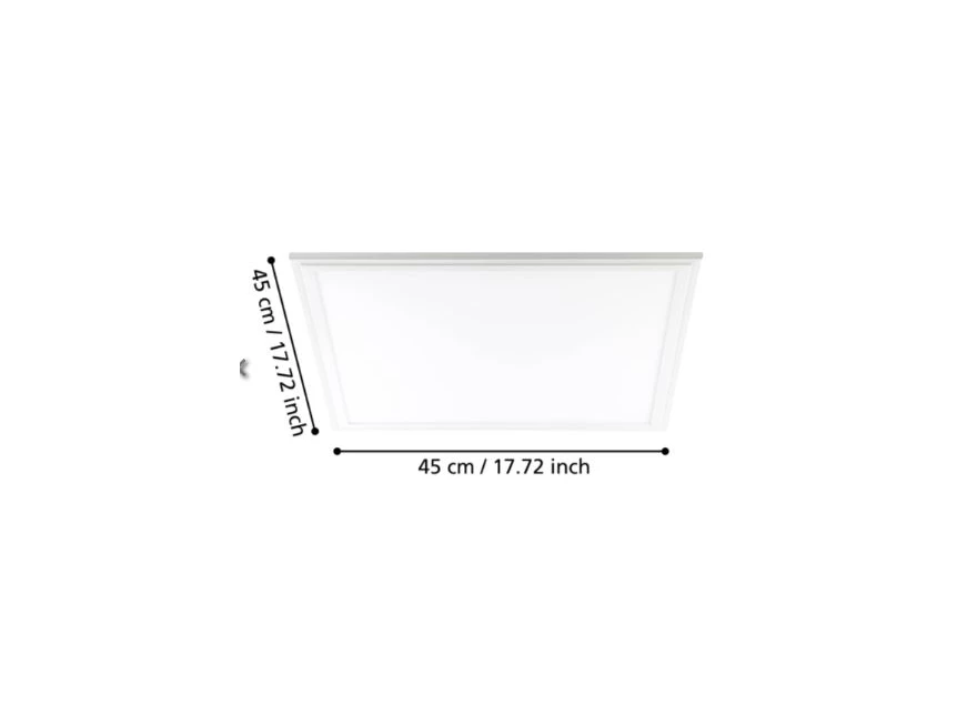 Salobrena 1 plafondlamp- 45x45- 4000K- afmetingen