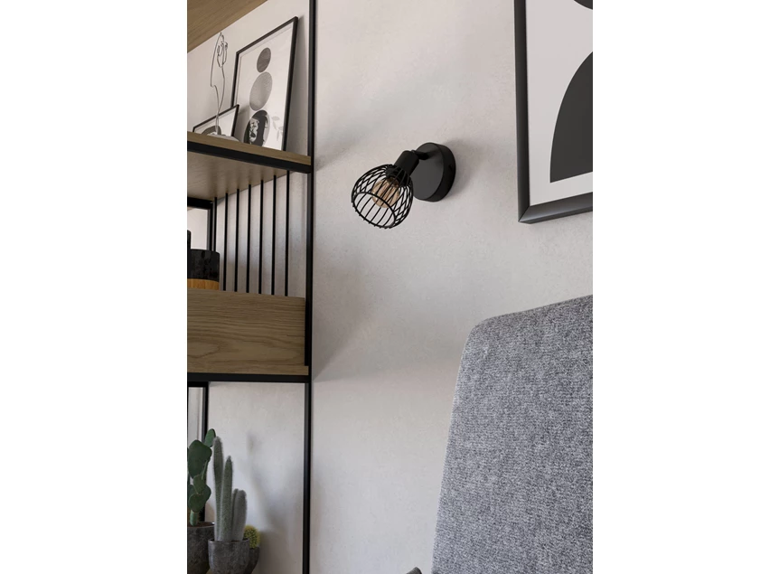 Sonnino wand/plafondspot- E14- zwart- sfeerbeeld