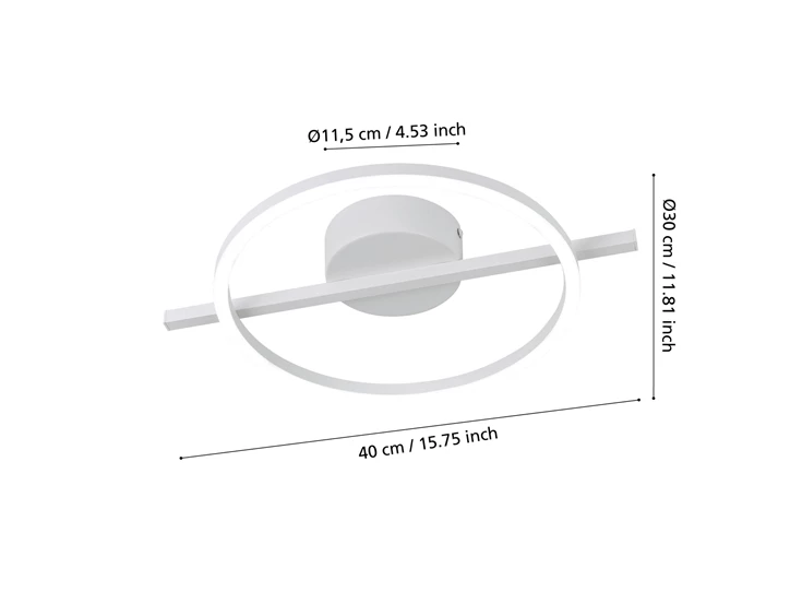 Amandolo plafondlamp- 30x40cm- afmetingen
