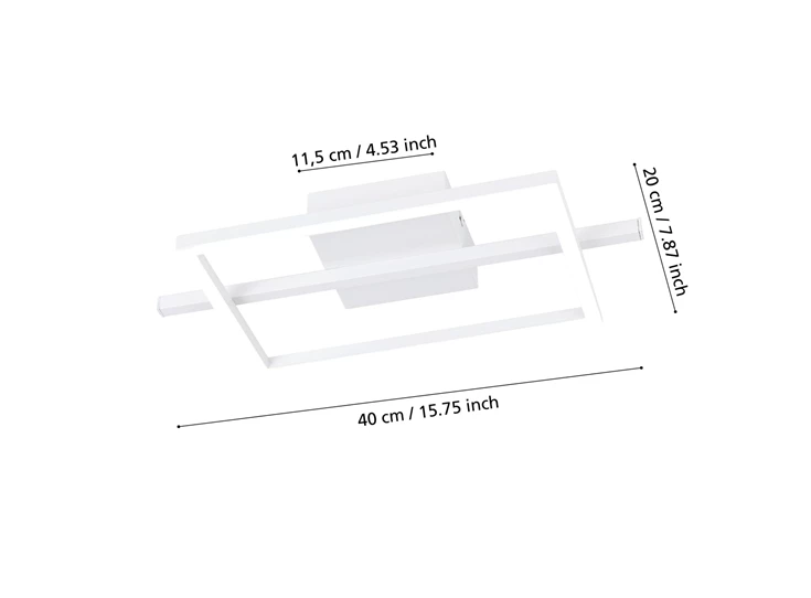 Amandolo plafondlamp- 20x40cm- afmetingen