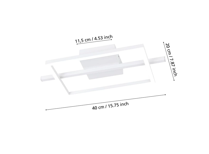 Amandolo plafondlamp- 20x40cm- afmetingen