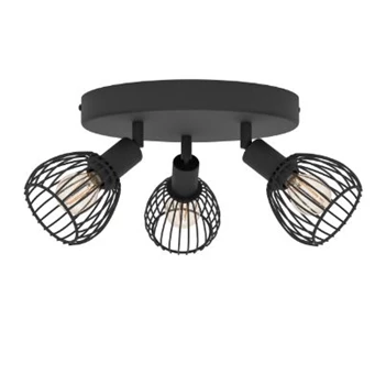 Sonnino plafondlamp- rond- Ø25cm- zwart- E14