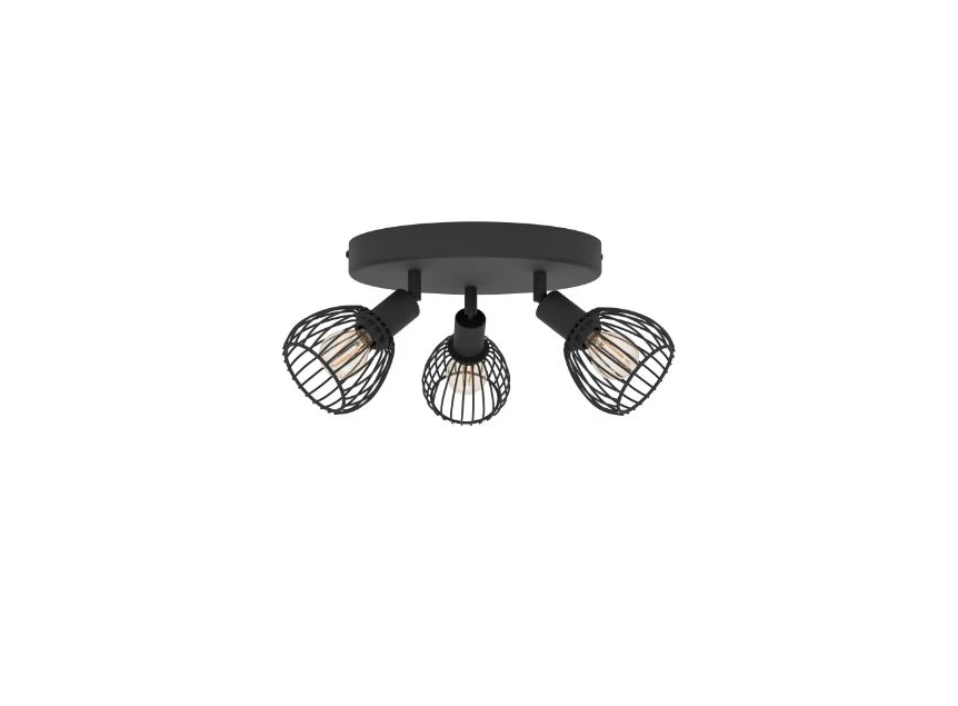 Sonnino plafondlamp- rond- Ø25cm- zwart- E14