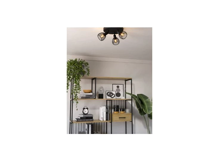 Sonnino plafondlamp- rond- Ø25cm- zwart- E14- sfeerbeeld