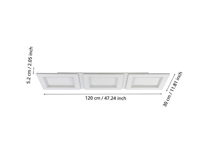 Padrogiano plafondlamp- 120cm-wit- afmetingen