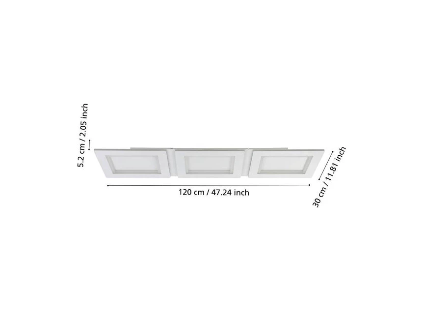 Padrogiano plafondlamp- 120cm-wit- afmetingen