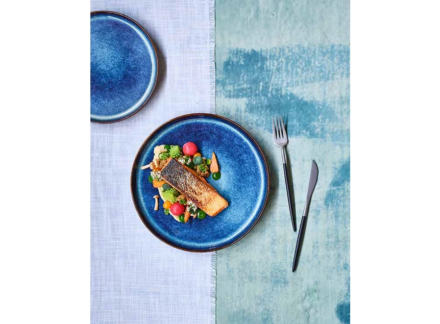 Jade indigo- dessertbord- Ø22,5xh2,5cm- sfeerbeeld