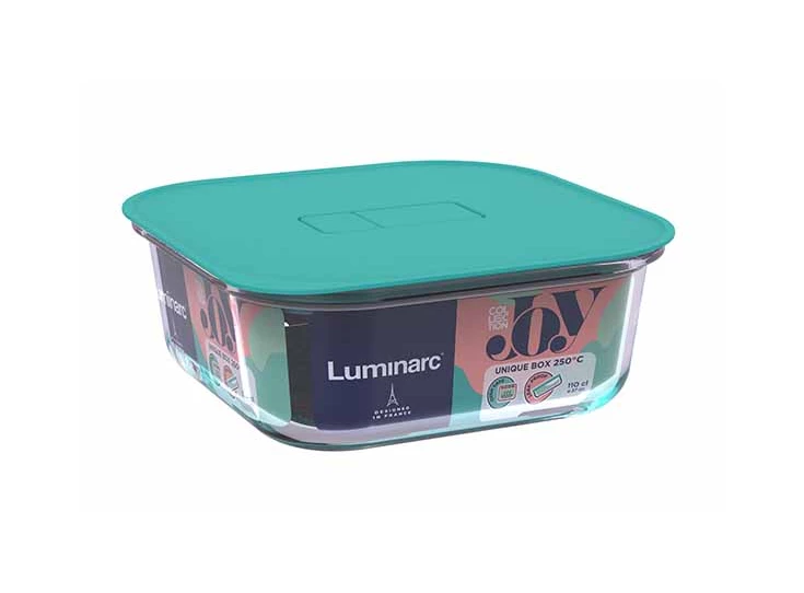 Unique bewaardoos- vierkant- 110cl- 181x181xh6,1cm- blauw deksel