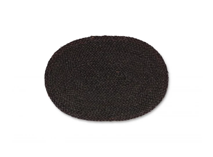 Maisblad placemat- ovaal- zwart- 45x30cm