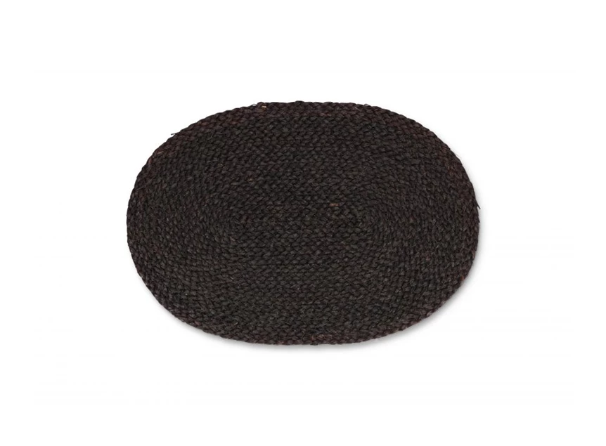 Maisblad placemat- ovaal- zwart- 45x30cm