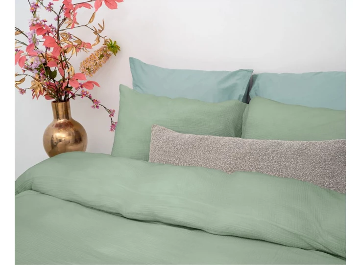 Mousseline Perkal- groen- 140*200/220- sfeerbeeld