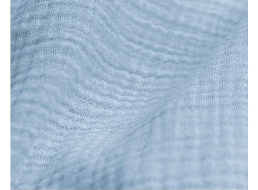 Mousseline Perkal- sky blauw- 200*200/220- detail
