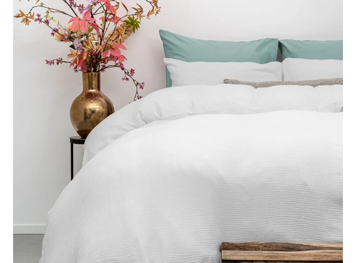 Mousseline Perkal- wit- 140*200/220- sfeerbeeld