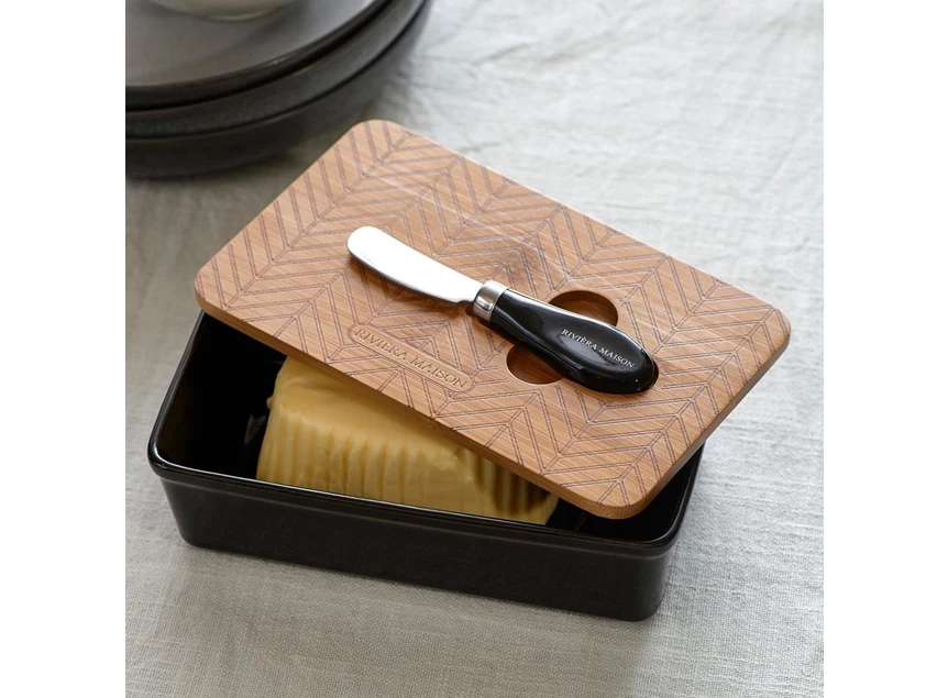 Factory 54 Butter Dish - Porselein - Black- sfeerbeeld