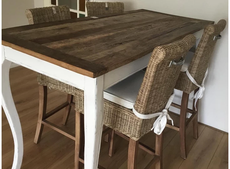 Driftwood Bar Table - Bartafel - 170 x 75 x 106 cm - Wit/Hout- sfeerbeeld