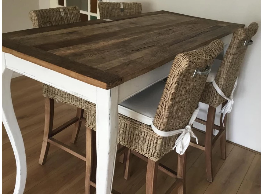 Driftwood Bar Table - Bartafel - 170 x 75 x 106 cm - Wit/Hout- sfeerbeeld