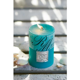 Frosted Candle Ø10cm H7cm Beach turquoise