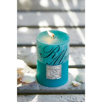 Frosted Candle Ø10cm H7cm Beach turquoise