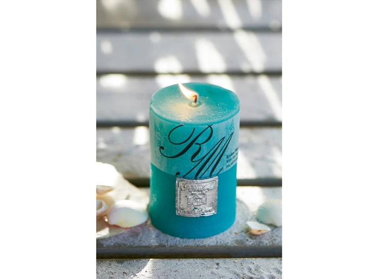 Frosted Candle Ø10cm H7cm Beach turquoise
