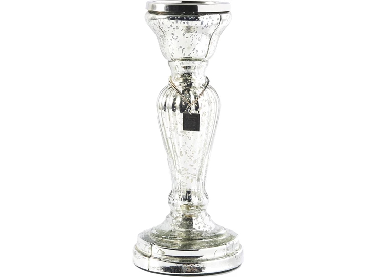 Margaux Candle Holder - M - Kandelaar - Glas - Zilver