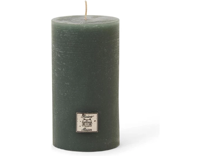 Rustic Candle green Ø7xh13 -Groen