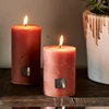 Rustic candle apricot Ø7xh10