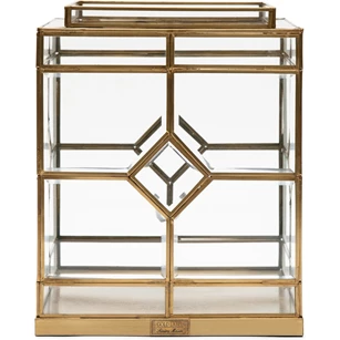 Fancy Cube Hurricane - Staal, Glas - Goud - 25.0x25.0x31.0 cm