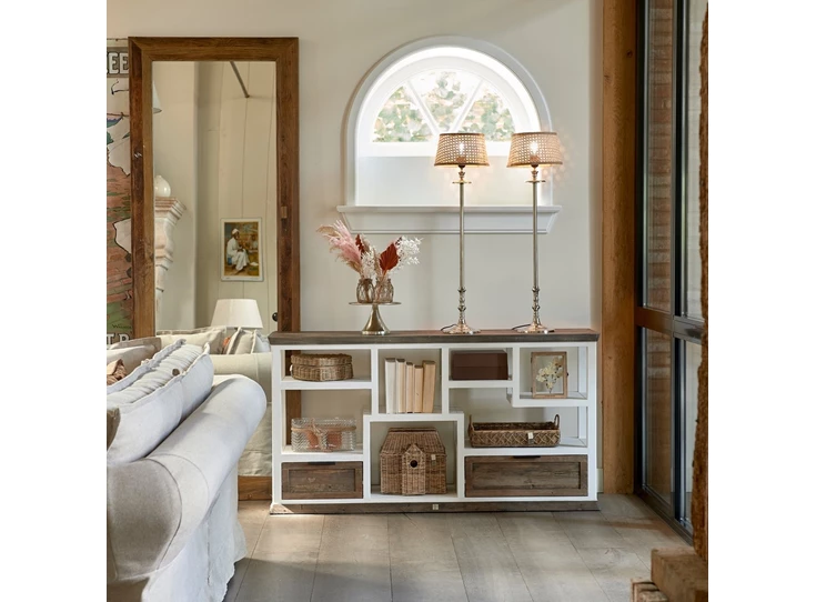 Lovely Webbing Lamp Shade Ø25x20 - Riet - Naturel- sfeerbeeld