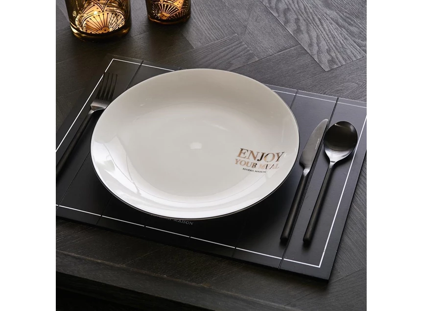 Enjoy Your Meal Dinner Plate- Porselein- Ø26x3cm- sfeerbeeld