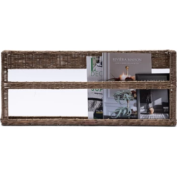 Rustic Rattan Magazine Wall Rack- Natural- 76x8x32cm