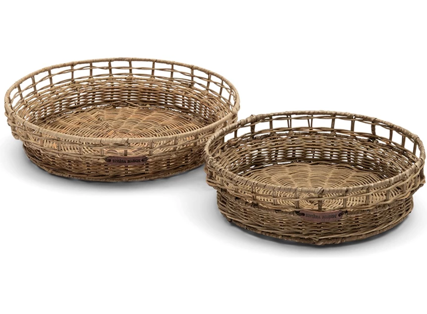 Rustic Rattan Square Weave Basket- Naturel- Set 2