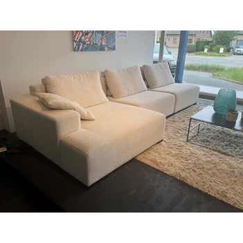 Salon Lexus longchair cosy stof gebroken wit Passe Partout